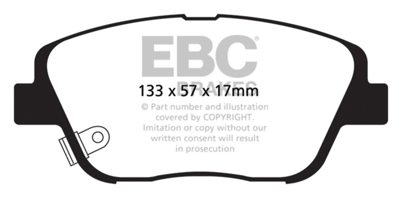 EBC 10-14 Hyundai Sonata 2.0 Turbo Yellowstuff Front Brake Pads - Image 2