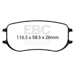 Alternative view of EBC Racing Porsche 991 GT3 Cup (PFC Brakes 28/26mm) Rear RP-X Racing Brake Pads
