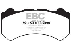Alternative view of EBC 08-11 Nissan GT-R (R35) 3.8 Twin Turbo (Cast Iron Rotors) Yellowstuff Front Brake Pads