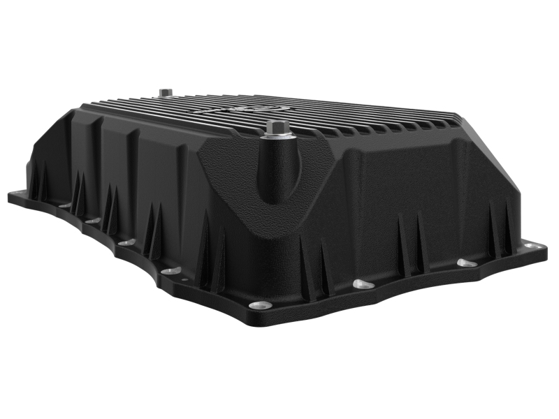 aFe 20-25 GM Diesel V8-6.6L L5P Transmission Pan w/ Machined Fins - Black - Image 5