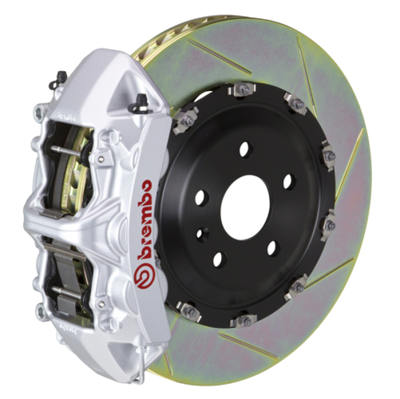 Brembo 06-13 Corvette Z06 Excl CC Brakes Fr GT BBK 6Pist Cast 365x34 2pc Rotor Slotted Type1-Silver