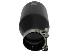 aFe Takeda 409 SS Clamp-On Exhaust Tip 2.5in. Inlet / 4.5in. Outlet / 9in. L - Black - Image 4