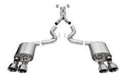 Corsa 20-22 Ford Mustang GT500 3.0in Dual Rear Exit Catback w/ Twin 5.0in Polish Slash Cut Pro Tips