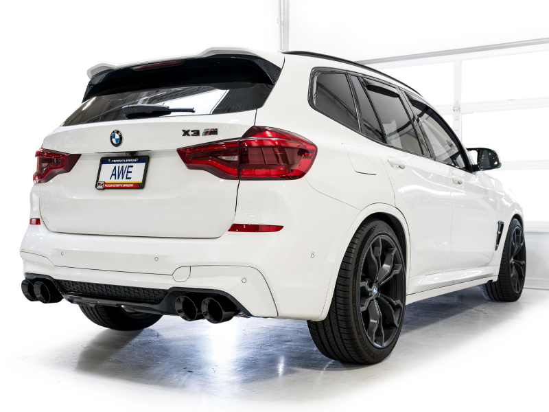 AWE Tuning 20-25 BMW X3 M/M Comp (F97) AWD SwitchPath Axle-Back Exhaust - Diamond Black Tips - Image 3