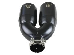 aFe Takeda 2.5in 304 Stainless Steel Clamp-on Exhaust Tip Passenger Side 2.5in Inlet 4inDual - Black - Image 4