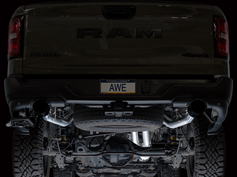 AWE Tuning 2025+ RAM 1500 3.0TT Rebel 0FG Cat-Back Exhaust w/ Diamond Black Tips - Image 10