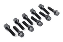 Dinan Lug Bolts - Cone Seat - M12x1.5 - 39mm - Black (Set of 10)