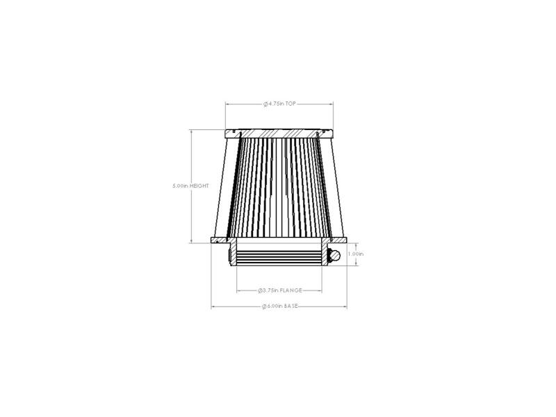 aFe POWER Universal Clamp-On Air Filter w/ D2 Dura-Dry Media - 3-3/4in F x 6in B x 4-3/4in T x 5in H - Image 6