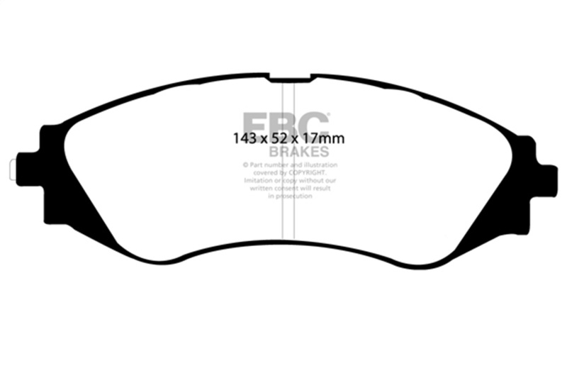 EBC 99-02 Daewoo Lanos 1.6 Chassis 447434 Yellowstuff Front Brake Pads - Image 2
