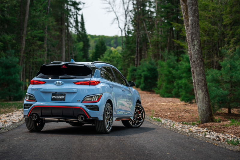 MBRP 22-23 Hyundai Kona N 2.0L Turbo 3in Cat Back Dual Rear with Carbon Fiber Tips - T304 - Image 3