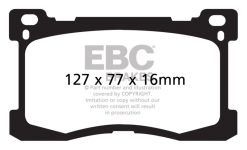 Alternative view of EBC 12+ Hyundai Equus 5.0 Yellowstuff Front Brake Pads