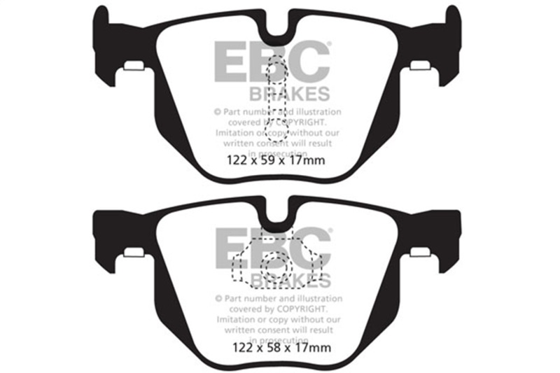 EBC 10-14 BMW X5 3.0 Turbo (35) Yellowstuff Rear Brake Pads - Image 2