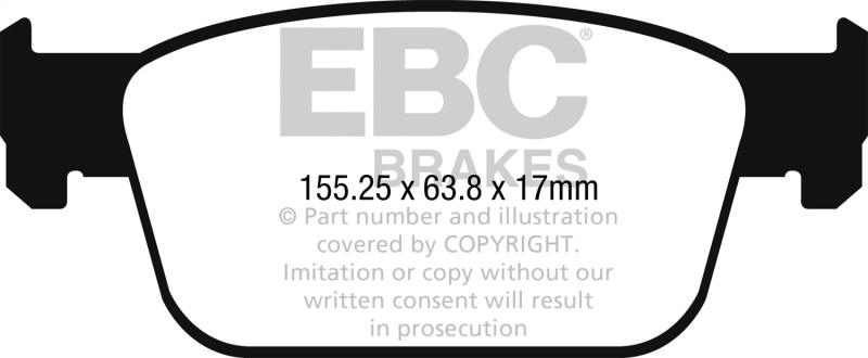 EBC 2017+ Audi A4 2.0L Turbo (B9) Yellowstuff Front Brake Pads - Image 2