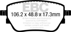 Alternative view of EBC 2019+ Mercedes-Benz A220 Sedan (V177) 2.0L Turbo Yellowstuff Rear Brake Pads