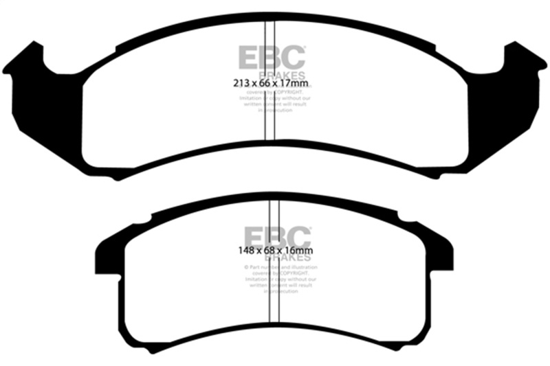 EBC 94-99 Buick Le Sabre (FWD) 3.8 Yellowstuff Front Brake Pads - Image 2