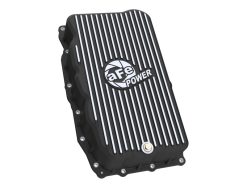 Alternative view of aFe 20-26 GM Trucks L6 3.0L Transmission Pan - Black w/ Machined Fins