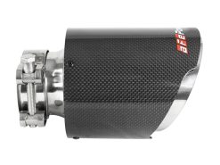 Alternative view of aFe MACH Force-Xp 304 SS Clamp-On Exhaust Tip 2.5in. Inlet / 4.5in. Outlet / 7in. L - Carbon Fiber