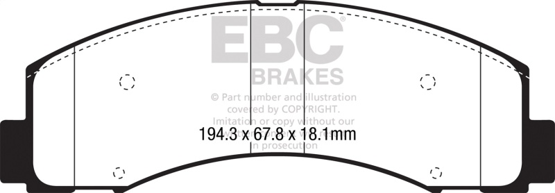 EBC 2018+ Ford F-150 2.7L Twin Turbo (2WD) Orangestuff Front Brake Pads