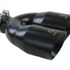 aFe Takeda 2.5in 304 Stainless Steel Clamp-on Exhaust Tip Passenger Side 2.5in Inlet 4inDual - Black