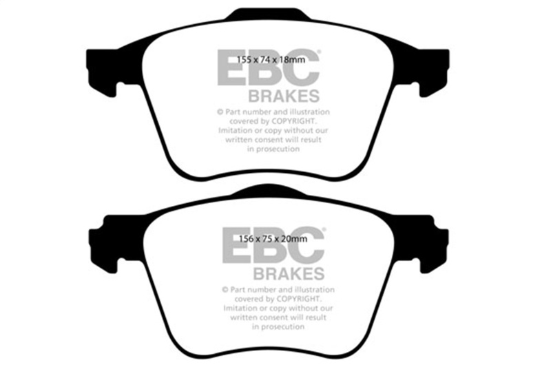 EBC 11+ Volvo S60 2.5 Turbo T5 (315mm Front Rotors) Yellowstuff Front Brake Pads - Image 2