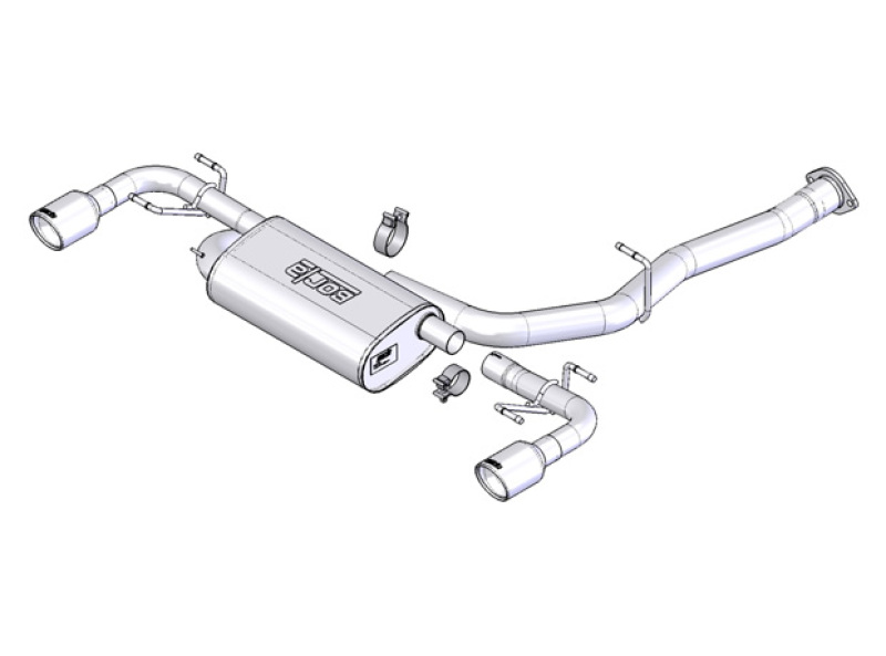 Borla 03-09 Mazda RX-8 1.3L Single Round Rolled Angle-Cut Cat-Back Exhaust - Image 4