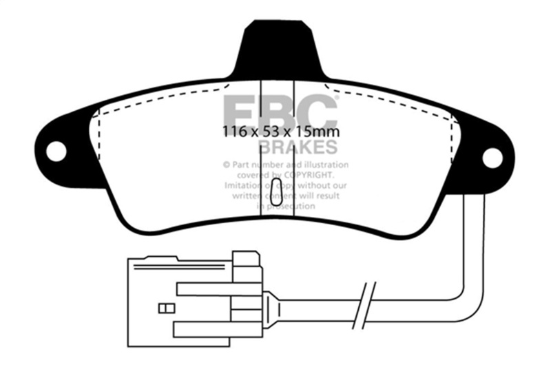 EBC 95-00 Ford Contour 2.0 Yellowstuff Rear Brake Pads - Image 2