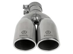 aFe Takeda 304 Stainless Steel Clamp-on Exhaust Tip Polished 2-1/2ininlet x 3-1/2in Outlet X 12in L - Image 4