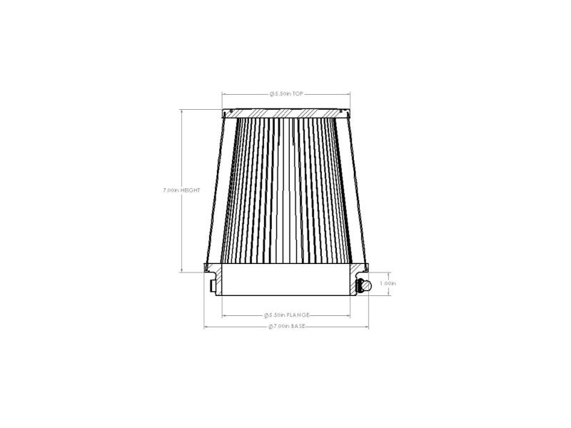 aFe Magnum FORCE Intake Repl. Filter w/ D2 Dura-Dry Media - 5-1/2in F x 7in B x 5-1/2in T x 7in H - Image 6