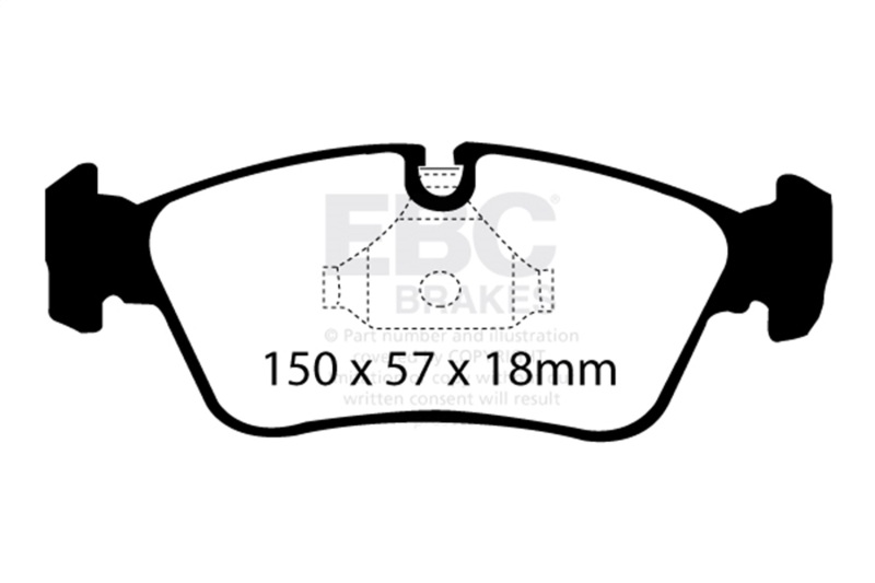 EBC 99-02 BMW Z3 2.5 Yellowstuff Front Brake Pads - Image 2