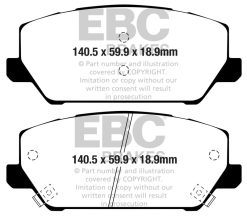 Alternative view of EBC 2019+ Hyundai Veloster (2nd Gen) 2.0L Turbo N Greenstuff Front Brake Pads
