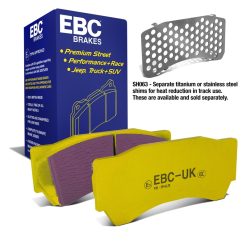 EBC 04-05 Mitsubishi Lancer Evo 8 2.0T (FQ400 w/Alcon Caliper) Yellowstuff Front Brake Pads
