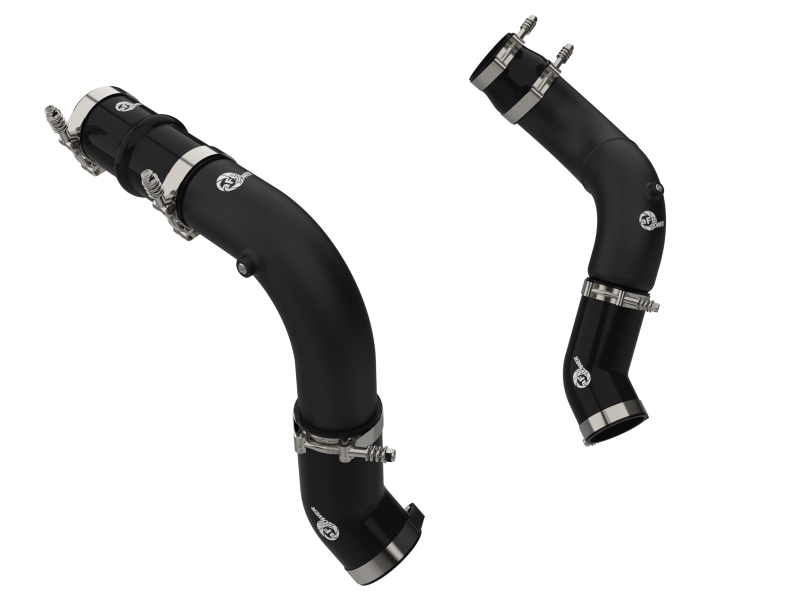 aFe BladeRunner 3in & 3-1/2in AL Hot and Cold Charge Pipe Kit Black RAM Diesel Trucks 25-26 L6-6.7L