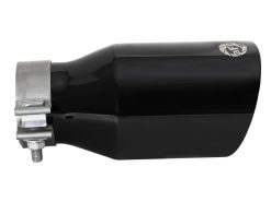 Alternative view of aFe MACH Force-Xp Univ 304 SS Double-Wall Clamp-On Exhaust Tip - Black - 3in Inlet - 4.5in Outlet