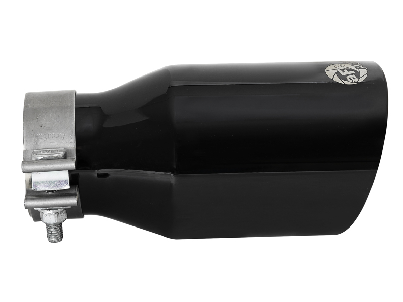 aFe MACH Force-Xp Univ 304 SS Double-Wall Clamp-On Exhaust Tip - Black - 3in Inlet - 4.5in Outlet - Image 2