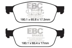 Alternative view of EBC 12+ Ford Focus 2.0 Turbo ST Greenstuff Front Brake Pads