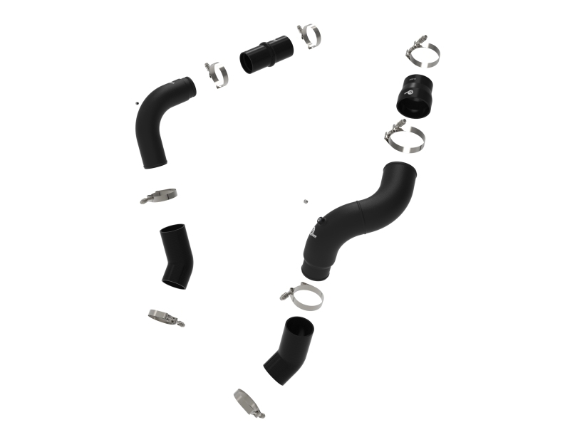 aFe BladeRunner 3in & 3-1/2in AL Hot and Cold Charge Pipe Kit Black RAM Diesel Trucks 25-26 L6-6.7L - Image 2