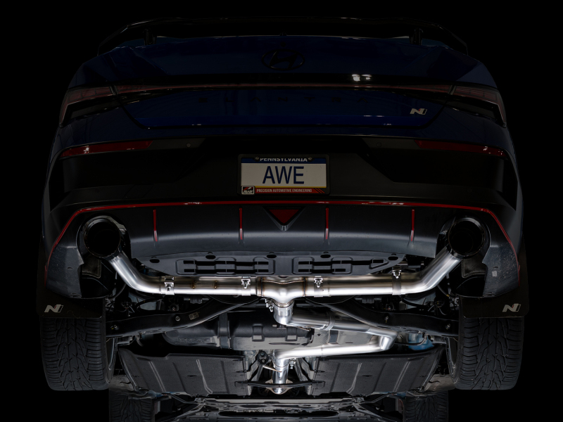 AWE Tuning 22-26 Hyundai Elantra N Track Edition Cat-Back Exhaust - Diamond Black Tips - Image 11