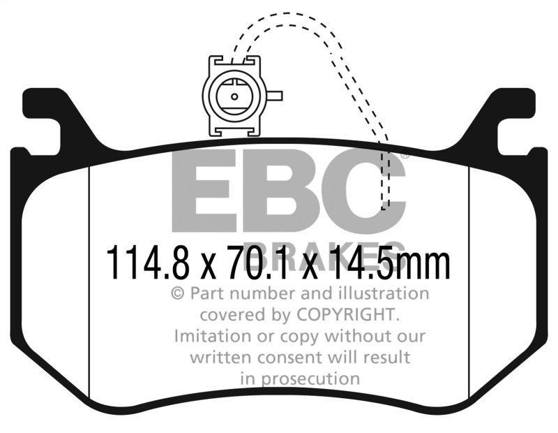 EBC 2016+ Alfa Romeo Giulia 2.9L Twin Turbo Yellowstuff Rear Brake Pads - Image 2