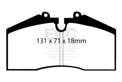 Alternative view of EBC Racing 92-93 Porsche 911 (964) 3.3L Turbo RP-X Front Brake Pads