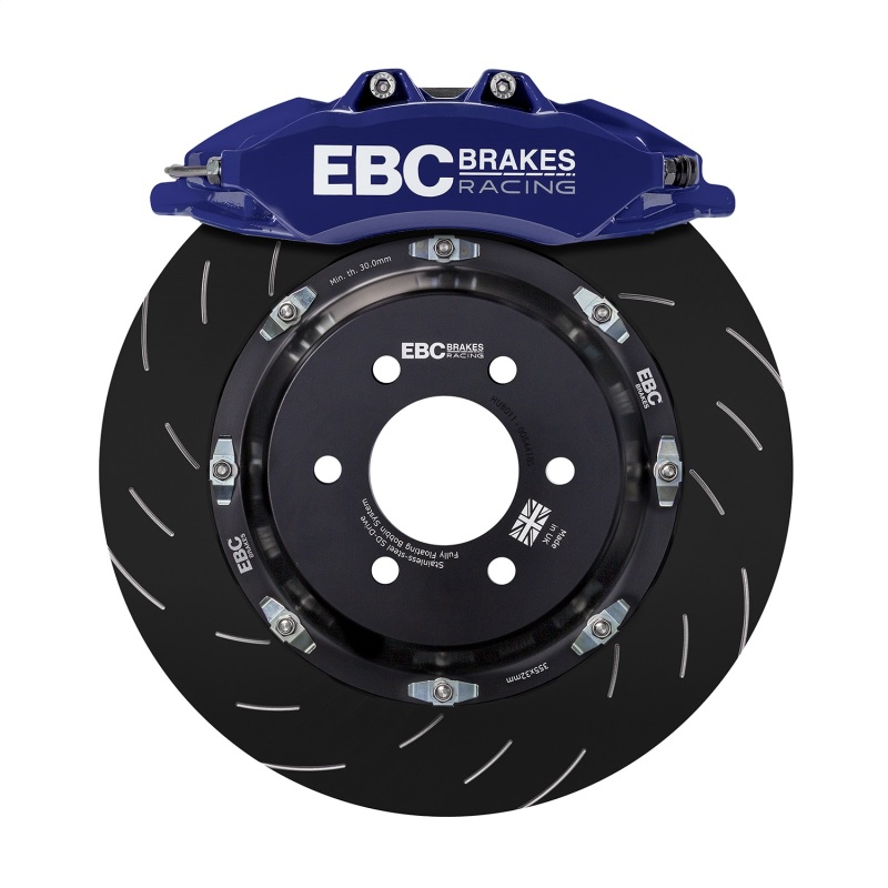 EBC Racing 03-09 Nissan 350Z 3.5L Blue Apollo-6 Calipers 355mm Rotors Front Big Brake Kit - Image 5