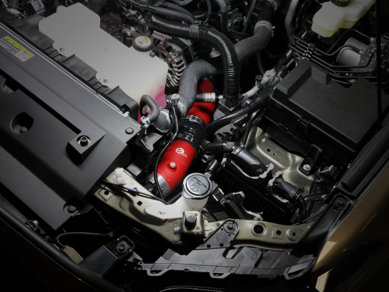 aFe 2024+ Toyota Tacoma BladeRunner 2.5in & 3in Aluminum Hot & Cold Charge Pipe Kit - Red - Image 9