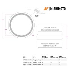 Mishimoto Duracore 3.5in Straight Hump Coupler - Image 3