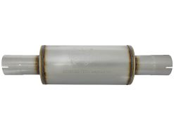 Alternative view of aFe ATLAS Muffler 3-1/2 IN ID Center/Center x 7 IN Dia. X 16 IN L - Round Body