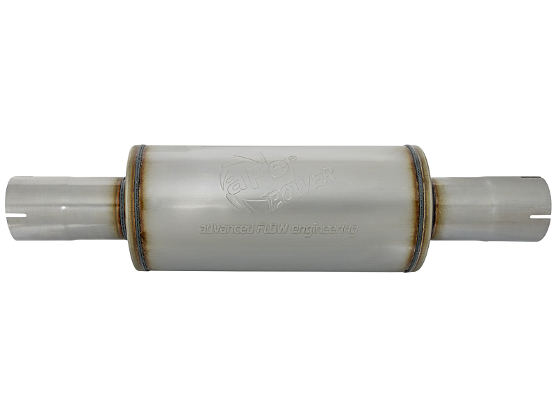 aFe ATLAS Muffler 3-1/2 IN ID Center/Center x 7 IN Dia. X 16 IN L - Round Body - Image 2