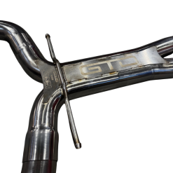 Alternative view of Kooks 2025+ Ford Mustang GTD 5.2L 3in OEM Connection GREEN Catted X-Pipe (Kooks Header Required)