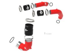 Alternative view of aFe BladeRunner 2-1/4in & 3in Aluminum Hot and Cold Charge Pipe Kit Red RAM 1500 RHO 25-27 L6-3.0L