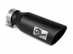 aFe MACH Force-Xp 304 Stainless Steel Clamp-on Exhaust Tip Black 3in Inletx4-1/2in Outletx12in L