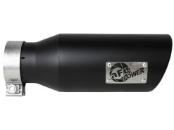 Alternative view of aFe MACH Force-Xp 304 Stainless Steel Clamp-on Exhaust Tip Black 3in Inletx4-1/2in Outletx12in L
