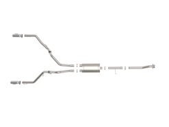 Alternative view of aFe 21-26 Ford F150 Tremor Vulcan Series 3IN 304SS Cat-Back Exhaust Dual Rear Exit w/Polished Tip