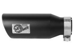 Alternative view of aFe MACH Force-Xp 304 Stainless Steel Clamp-on Exhaust Tip Black 3in Inletx4-1/2in Outletx12in L